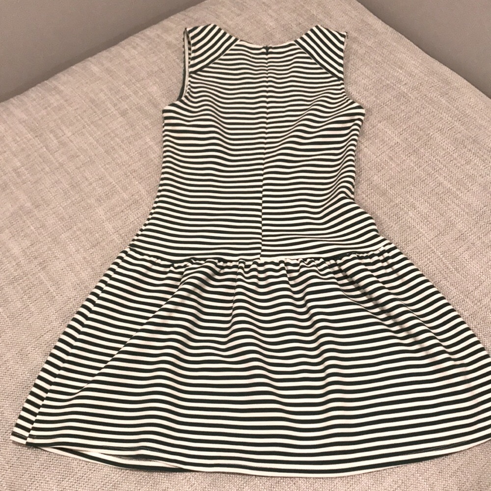 Revolve Ruffle Scuba Dress Stripes - Picture 3 of 5
